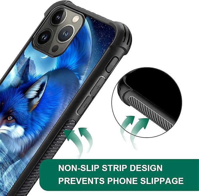 for iPhone 15 Pro Case, Snowy Mountain Fox Lake Pattern Graphic Design Girl Boy - Image 6