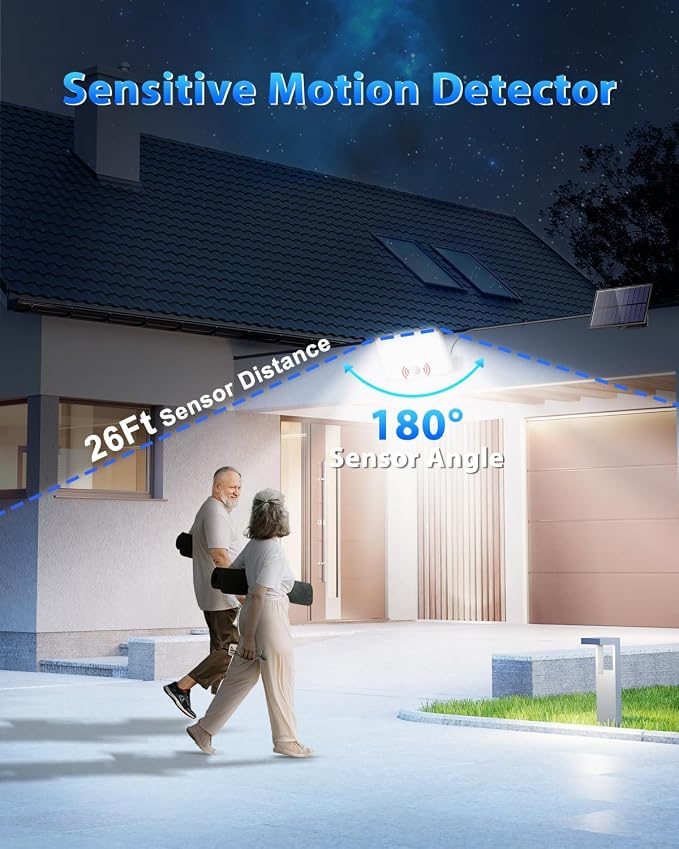 Gusicil Solar Lights for Outside, 172LED 3Modes Split Motion Sensor Outdoor - Image 5