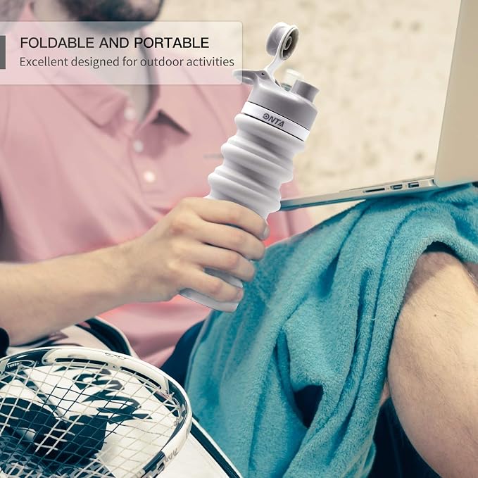 ONTA Collapsible BPA Free Silicone Water Bottle, 20oz - Image 9