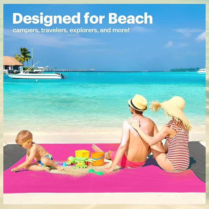 EASYFUN Beach Blanket Sandproof Oversized, Portable Picnic Mat - Image 7