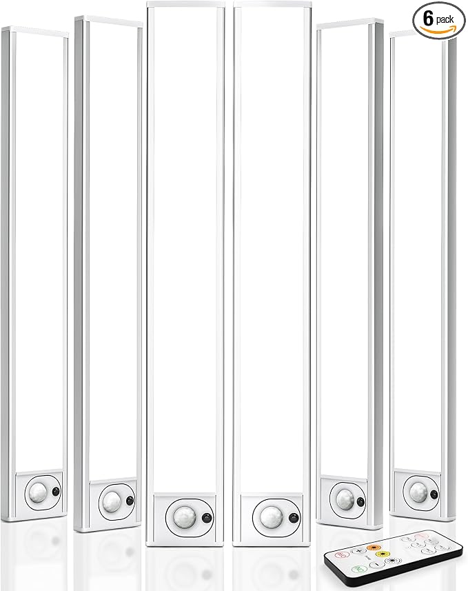 6Pack 16inch Under Cabinet Lighting, Rechargeable Motion Sensor Light Wireless by AMETHEUS