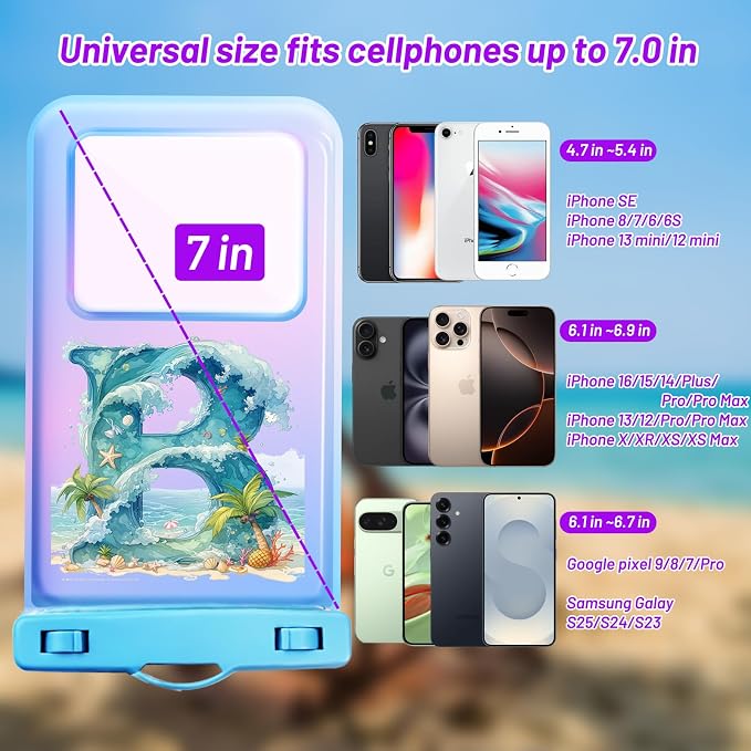 Personalized Initial Waterproof Phone Pouch Case - Image 2