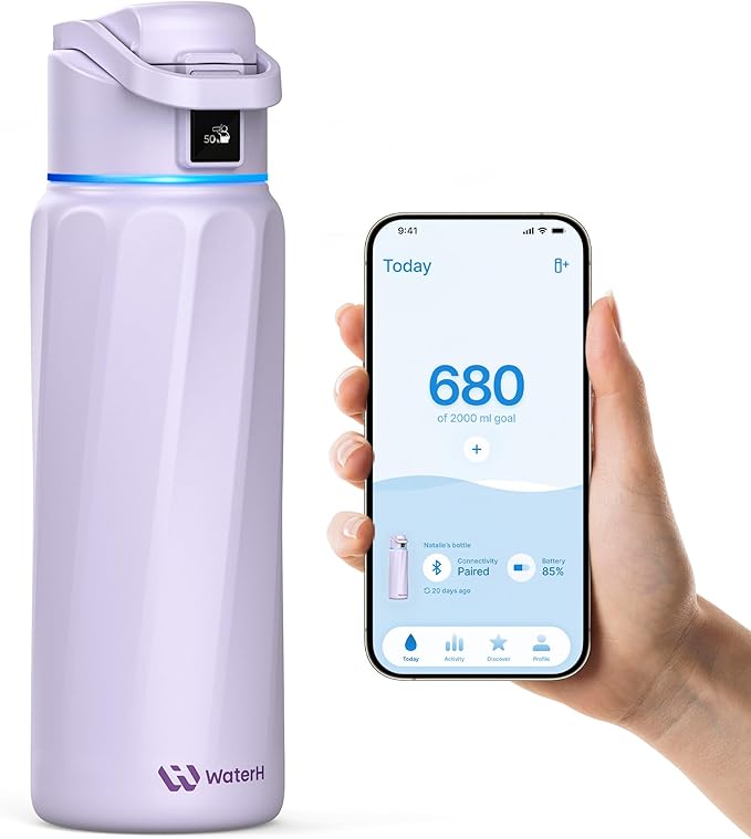 BOOST Smart Water Bottle with Reminder & Tracker, Double Wall Vacuum Insulated by WATERH