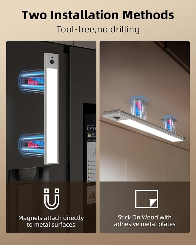 EZVALO 3-Pack Under Cabinet Lighting, 4000mAh Rechargeable Motion Sensor Light - Image 6