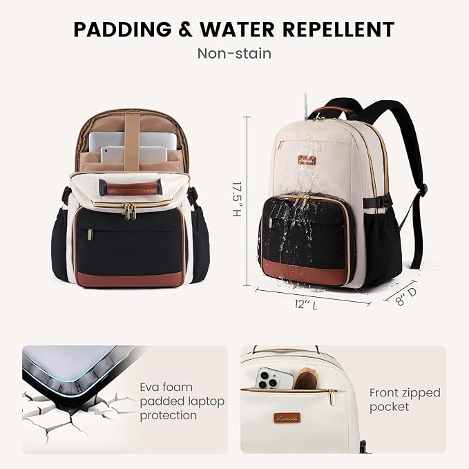 LOVEVOOK Lunch Backpack with Lunch Compartment, 15.6 Inch Laptop Work Travel - Image 5