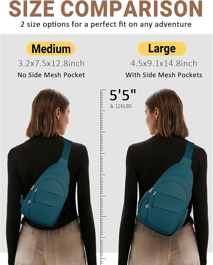 Tuwubi Crossbody Bags for Women, Sling Bag for Men, Small Hiking Backpack Anti - Image 6