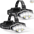 Victoper Rechargeable Headlamp 2 Pack, 8 LED High Lumen Bright Head Lamp by Victoper