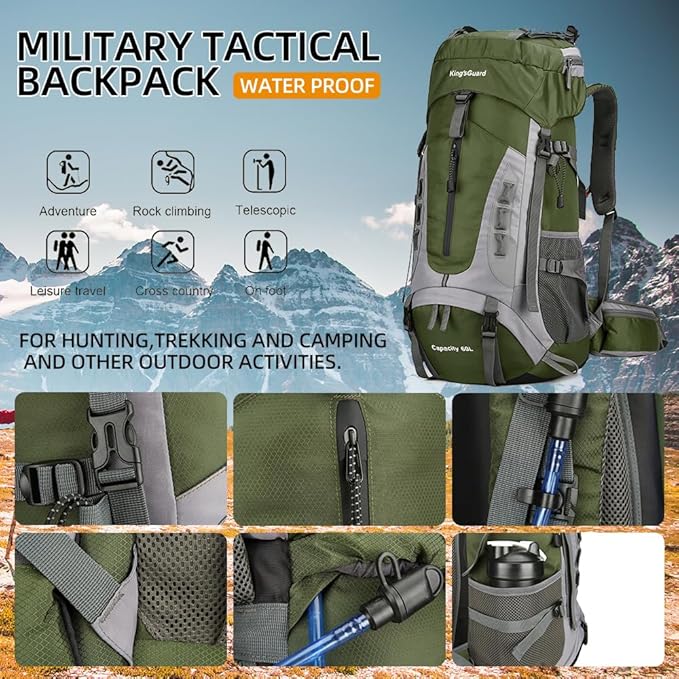 King'sGuard 60L Hiking Backpack - Image 6