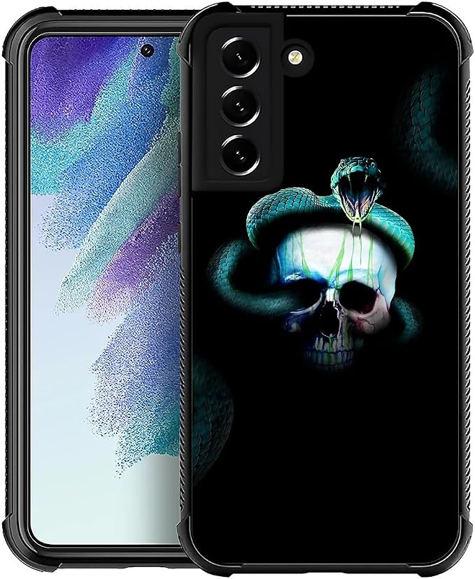 for Samsung Galaxy S22 Plus Case, Skeleton Winding Snake Pattern Graphic Design by FKBRCL4U