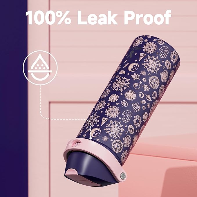 24 oz Insulated Water Bottle for Women: Meoky Stainless Steel Metal Water Bottle - Image 5