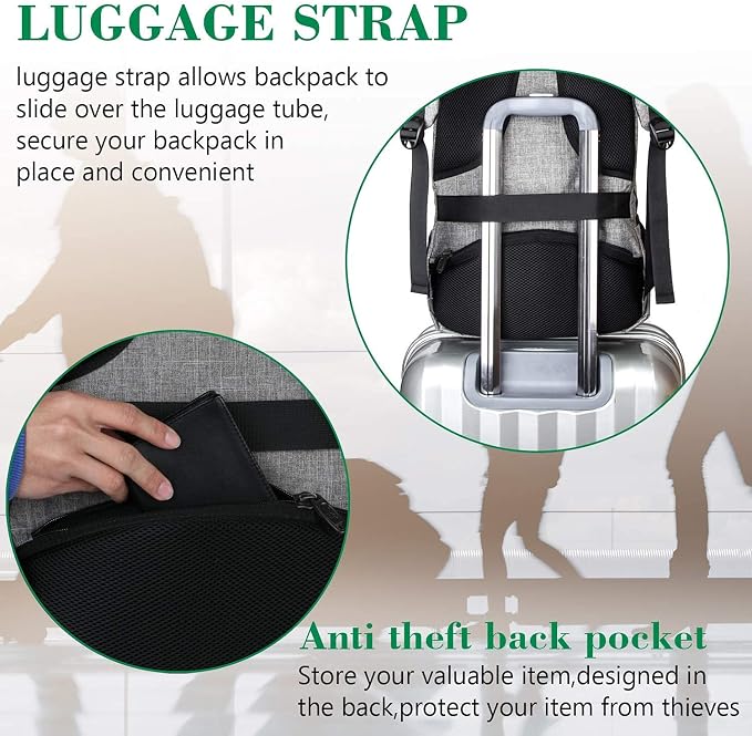 MATEIN Travel Laptop Backpack, Business Anti Theft Slim Sturdy Laptops Backpack - Image 7