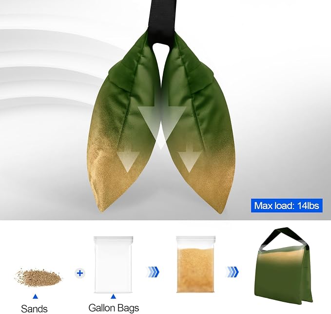 EMART Heavy Duty Sandbag Photo Studio Weight Bag Saddlebag Design - Image 3