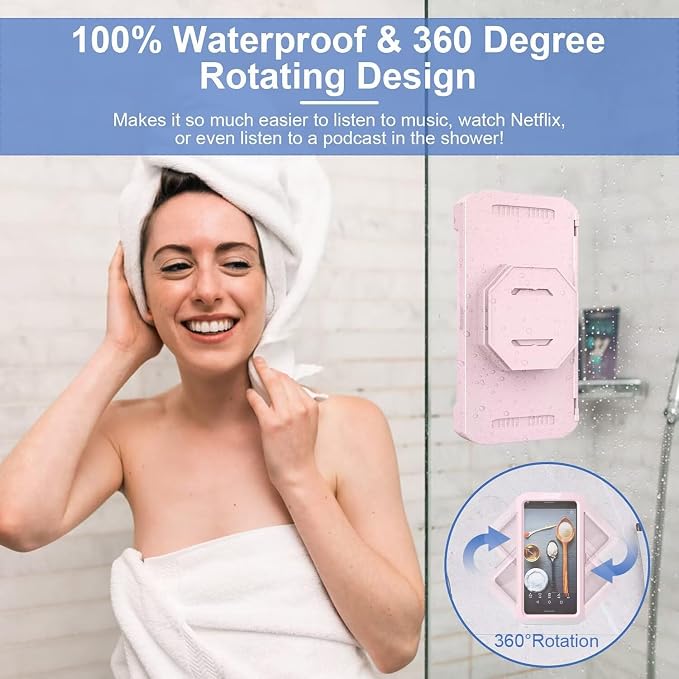 URROY Shower Phone Holder Waterproof, 360° Rotation Shower Phone Case, Anti-Fog - Image 2