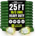 25ft Outdoor/Indoor Extension Cord 10/3 Gauge Ultra Heavy Duty 3 Prong SJTW by LifeSupplyUSA