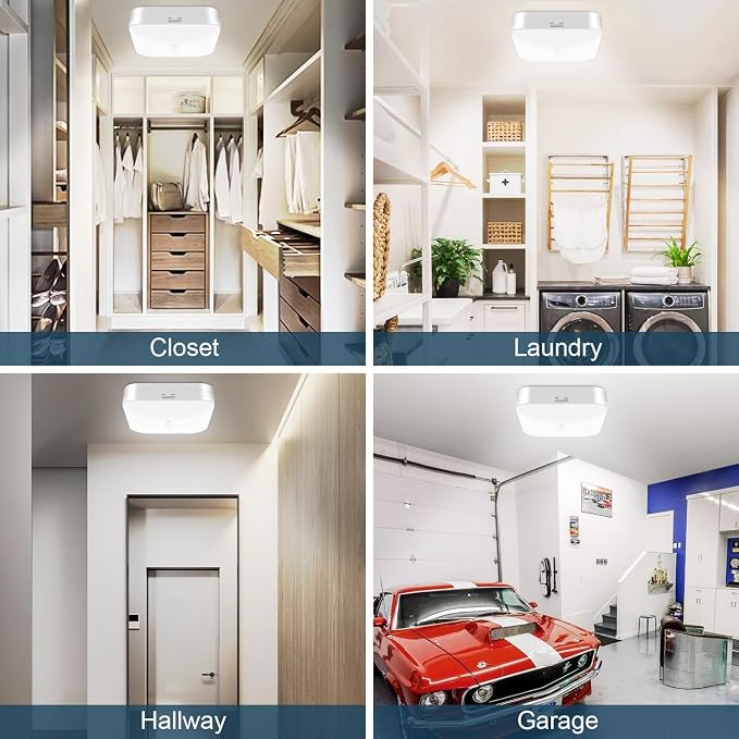 Rechargeable Motion Sensor Closet Light, Rechargeable Battery Operated Ceiling - Image 4