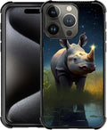 for iPhone 16 Pro Max Case, Rhino Water Marshes Pattern Graphic Design Girl Boy by FKBRCL4U