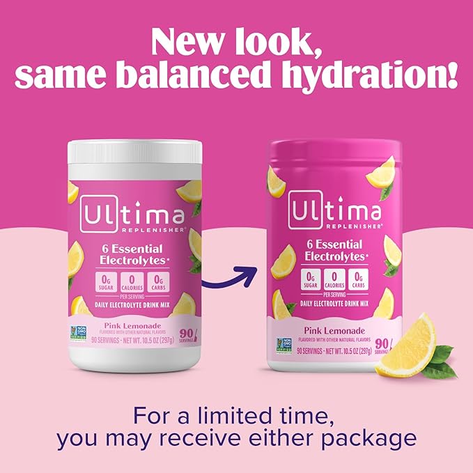 Ultima Replenisher Daily Electrolyte Powder Drink Mix – Sugar Free – Pink - Image 4