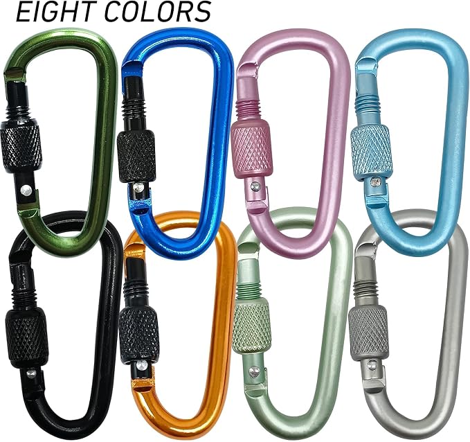 YUCHIYA 8 Pack D-Shape Carabiner Clasp - Image 6