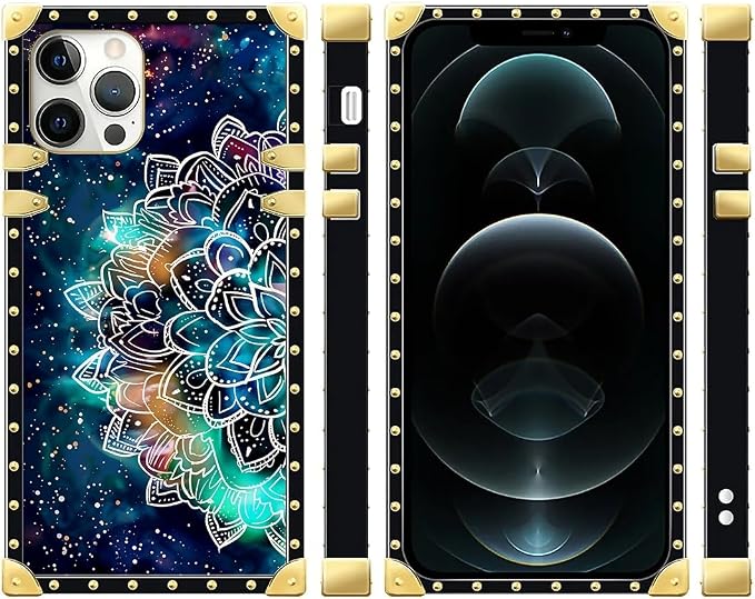 Compatible with iPhone 12 Pro Max Case, Starry Sky Colourful Mandala Luxury - Image 2