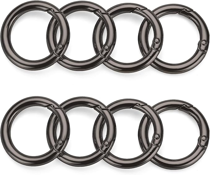 Gkeygo Key Ring Clip, 4/5 Inch Keychain Rings, 8 Pack Round Carabiner Clip - Image 9
