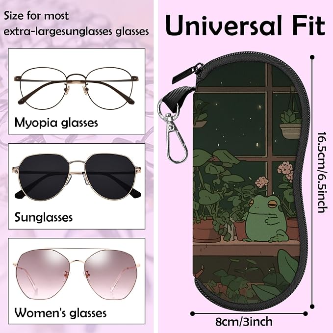 Glasses Case Sunglasses Eyeglass Soft Case Zipper Light Neoprene Pouch - Image 2