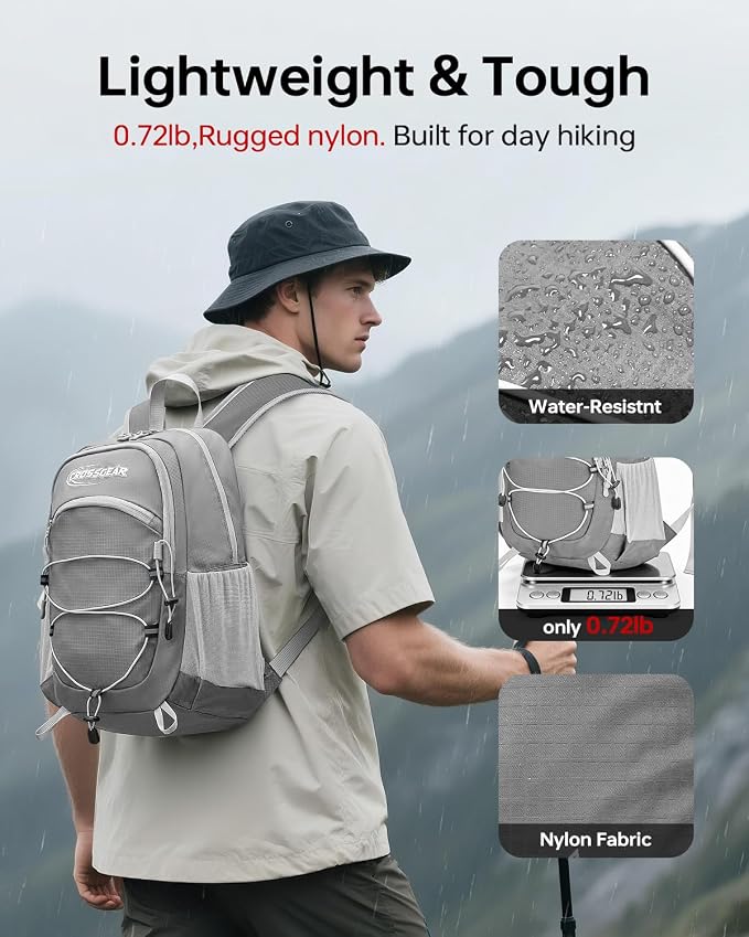 CROSSGEAR Packable Hiking Backpack, 24L RFID Lightweight Foldable Daypack - Image 6