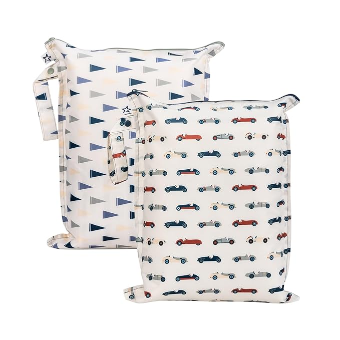 Tiny Twinkle Mess Proof Wet Bags | 2-Pack Reusable Waterproof Wet Bags by TinyTwinkle