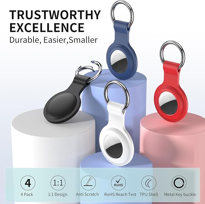 Compatible with AirTag Holder Case 4 Pack, - Image 2