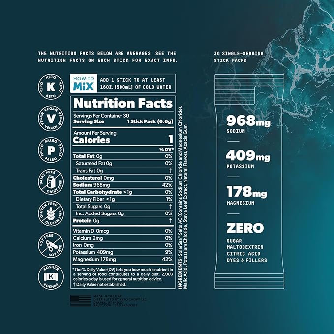 SALTT Electrolytes Powder Packets, Ultra Variety Pack - Image 2