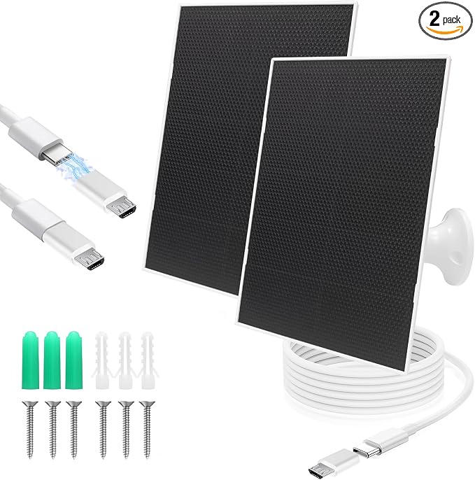 4W Solar Panel for Security Camera, Type C&Micro Solar Panel Charger for by YYTDDUUU