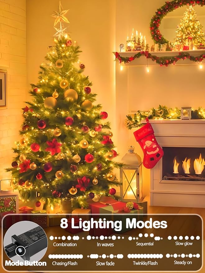 99FT 300 LED Christmas Decoration Lights Outdoor/Indoor, Memory Function & - Image 2