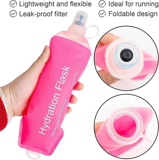 WILDREEDS 500ml Soft Flask, TPU Collapsible Soft Water Bottle - Image 2