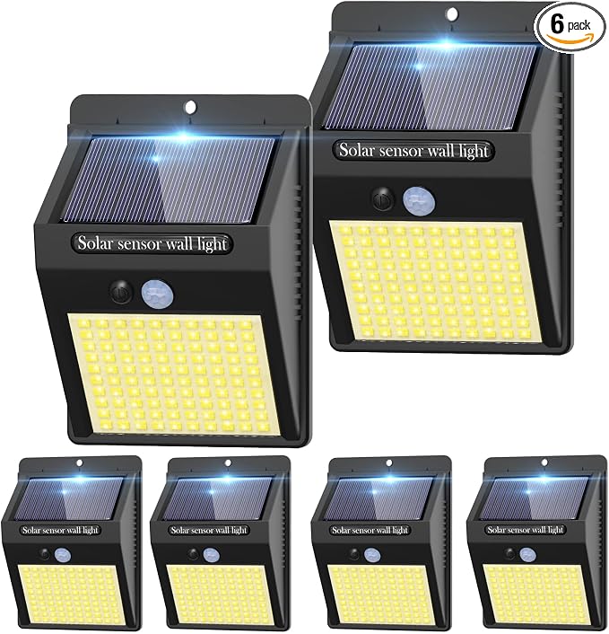 kolpop 6 Pack Solar Motion Lights Outdoor, 3 Modes/100LED Security Wireless by kolpop