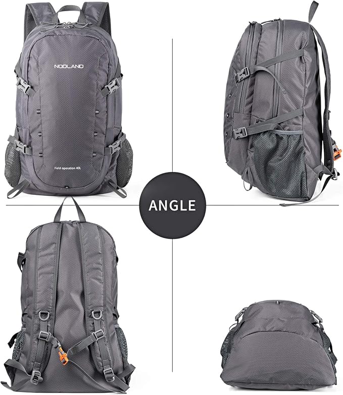 NODLAND Lightweight Backpack, Travel 40L Foldable Water-Resistant Daypack - Image 3