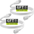16/3 White Extension Cord 6 FT, Indoor Extension Cord by Seeklyze