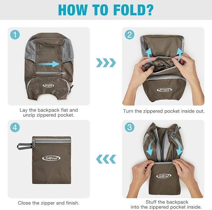 G4Free Lightweight Packable Hiking Backpack - Image 3