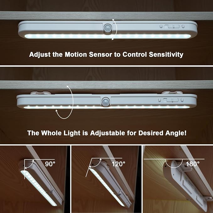 BLS T01L LED Closet Light, Super Bright 20 LED Under Cabinet Lighting Battery - Image 4