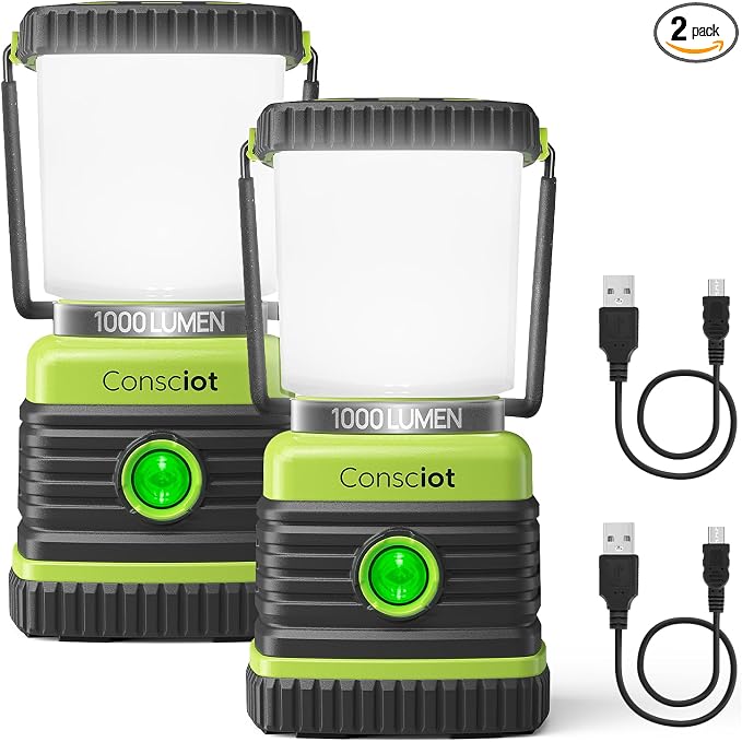 LED Camping Lantern Rechargeable, Consciot Camping Lights, 4 Light Modes by Consciot