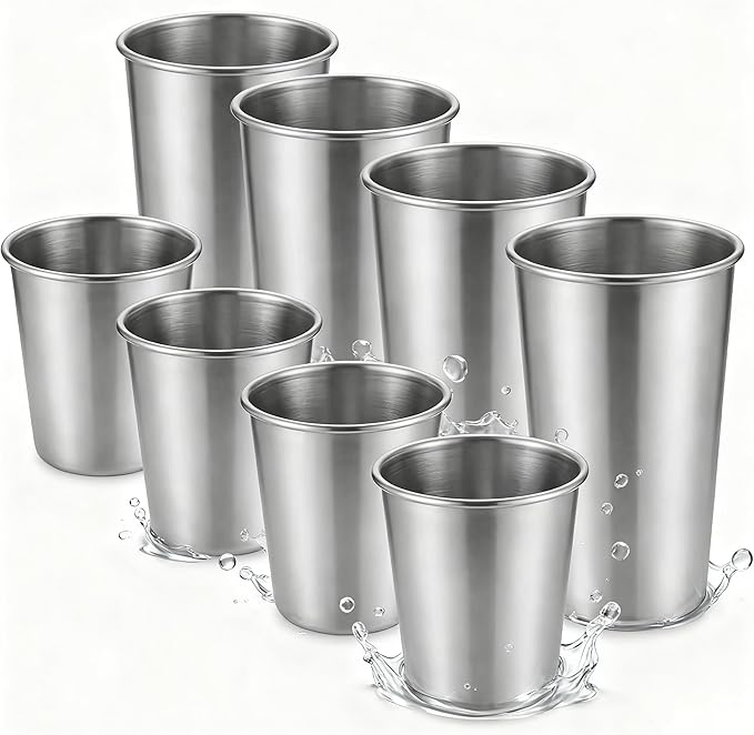 Stainless Steel Cups & Pint Tumblers Set of 8 by Farielyn-X