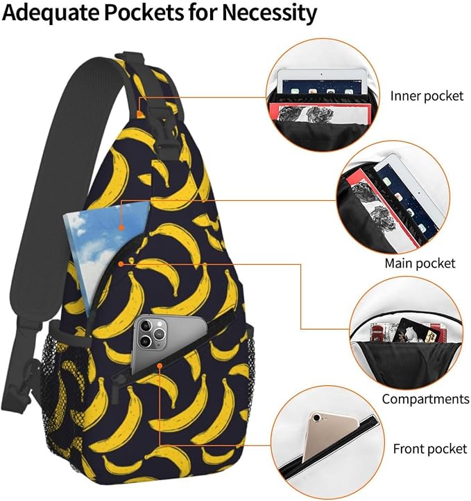 Pop Art Banana Sling Bag For Women Men Fashion Fruits Print Backpack Crossbody - Image 4
