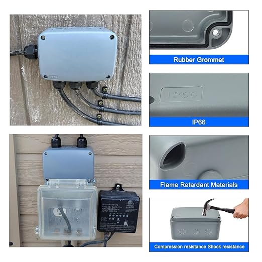 Nineleaf Waterproof Electrical Box, 6PK Outdoor Junction Boxes, IP66 External - Image 2