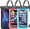 Famoby Up to 8.3" 3 Pack Multicolor Universal Waterproof Phone Pouch, Large by Famoby