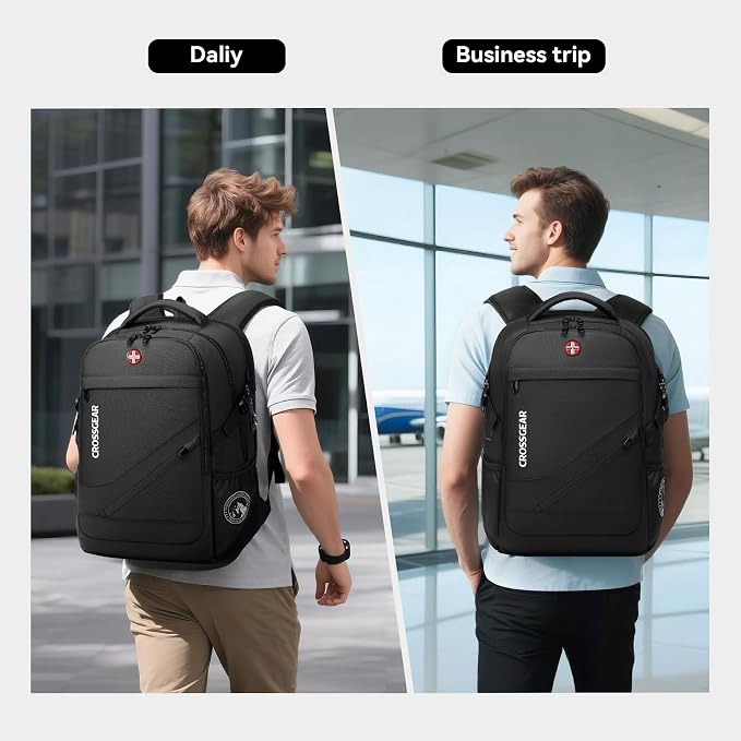 CROSSGEAR Travel Laptop Backpack Anti Theft Fits 17.3 Inch Laptop - Image 7