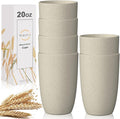 Wrova Wheat Straw Cups 6 PCS Good Alternative to Plastic Reusable Cups 20 oz by WROVA