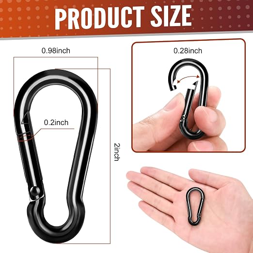 6 Pcs Spring Snap Hooks, 2 Inch Carabiner Clip, Heavy Duty Carabiners Snap - Image 4