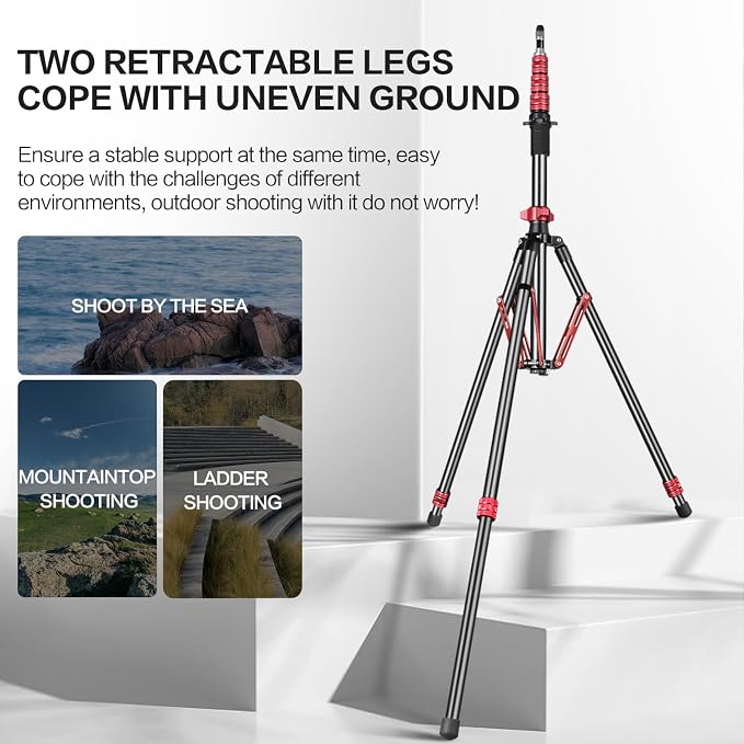 FreeSea Light Stand Aluminum, Adjustable Tripod Stand - Image 7