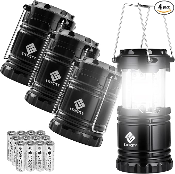 Etekcity Camping Lanterns for Power Outages 4 Pack, Flashlight for Camping by Etekcity