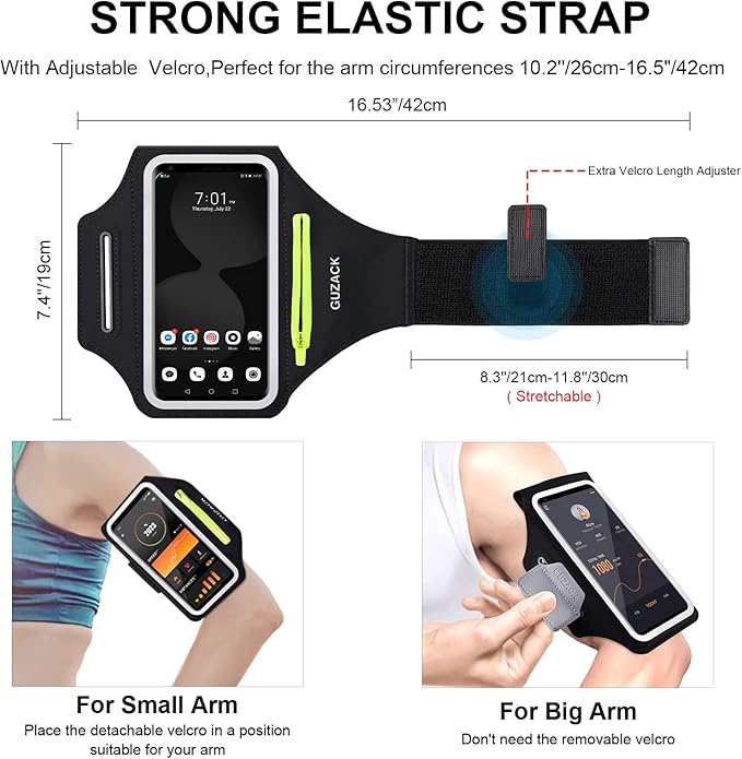 GUZACK Running Armband for iPhone 17 16 15 14 13 12 Pro Max/Plus/XR/XS - Image 6