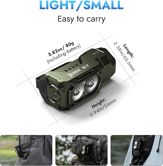 WUBEN E7 1800 Lumen Rechargeable Mini Flashlight - Image 6