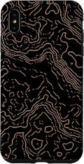 Topography Black & Brown Abstract Pattern Topographic Map Case by Unknown